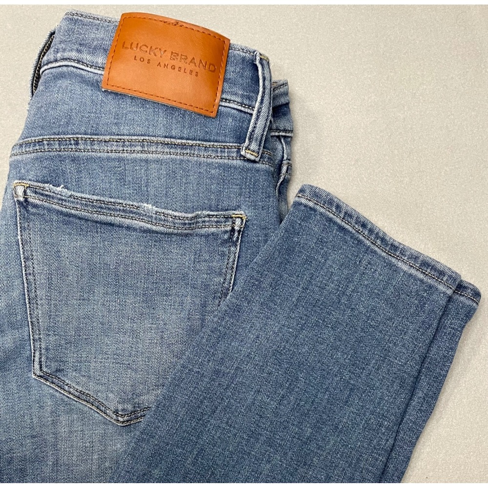 Lucky Brand Ava Mid Rise Crop Blue Denim Jeans 6/28